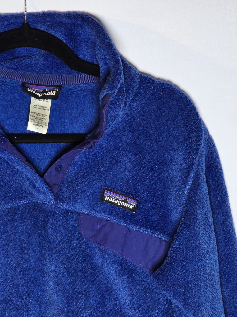 Patagonia Royal Blue Synchilla Snap-T Fleece Pullover Popover Sweater Cozy, Sz M - Picture 2 of 5